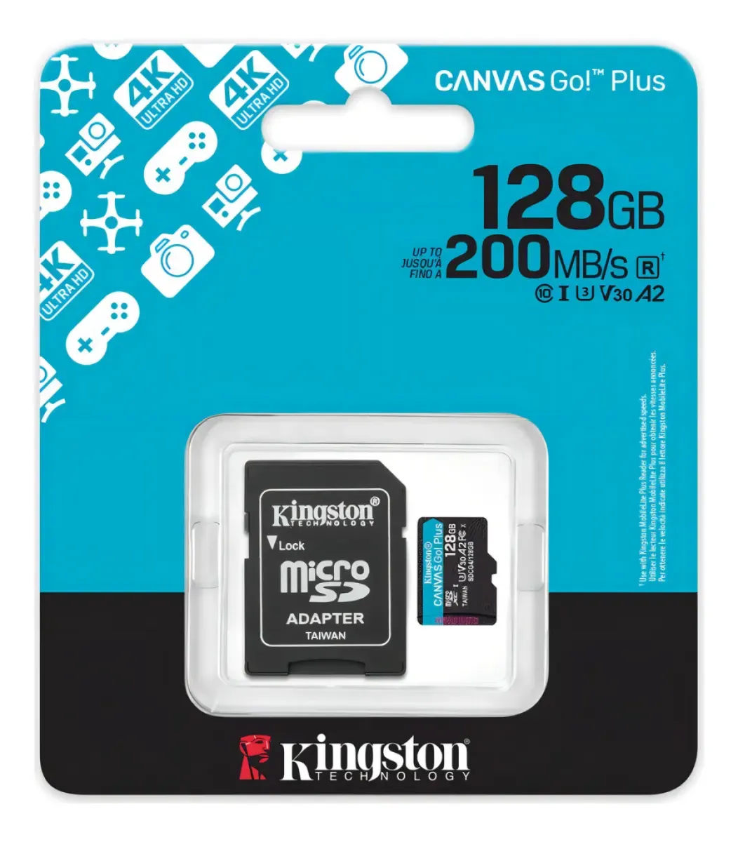 Tarjeta De Memoria Microsdxc Canvas Go Plus Gen4 128gb 200mbps
