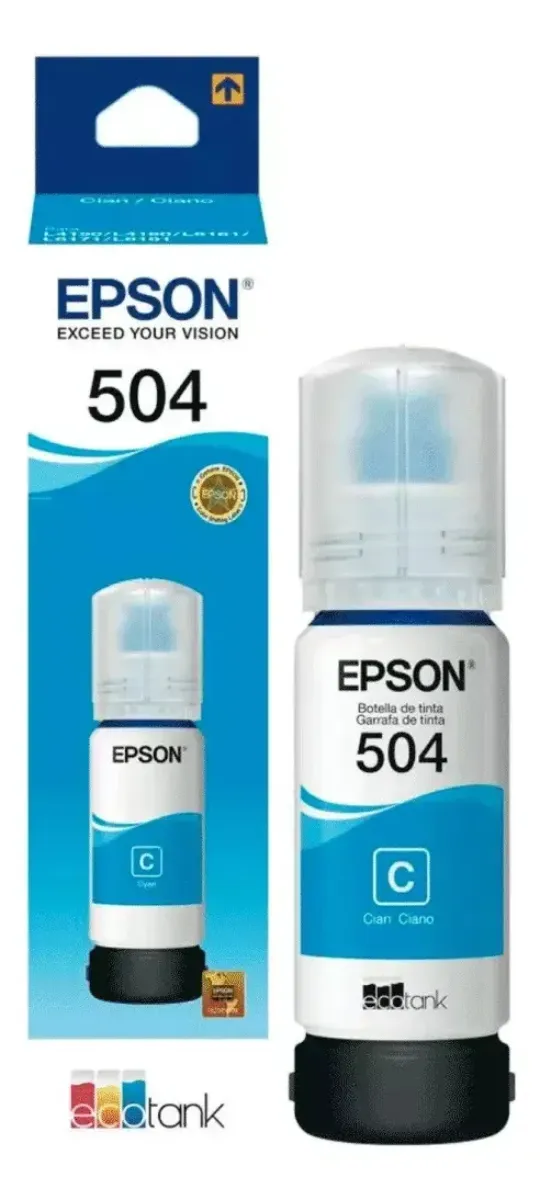 Tinta 504 70ml Para Impresora Epson L4150 / L4160 / L4260 Tinta Cian