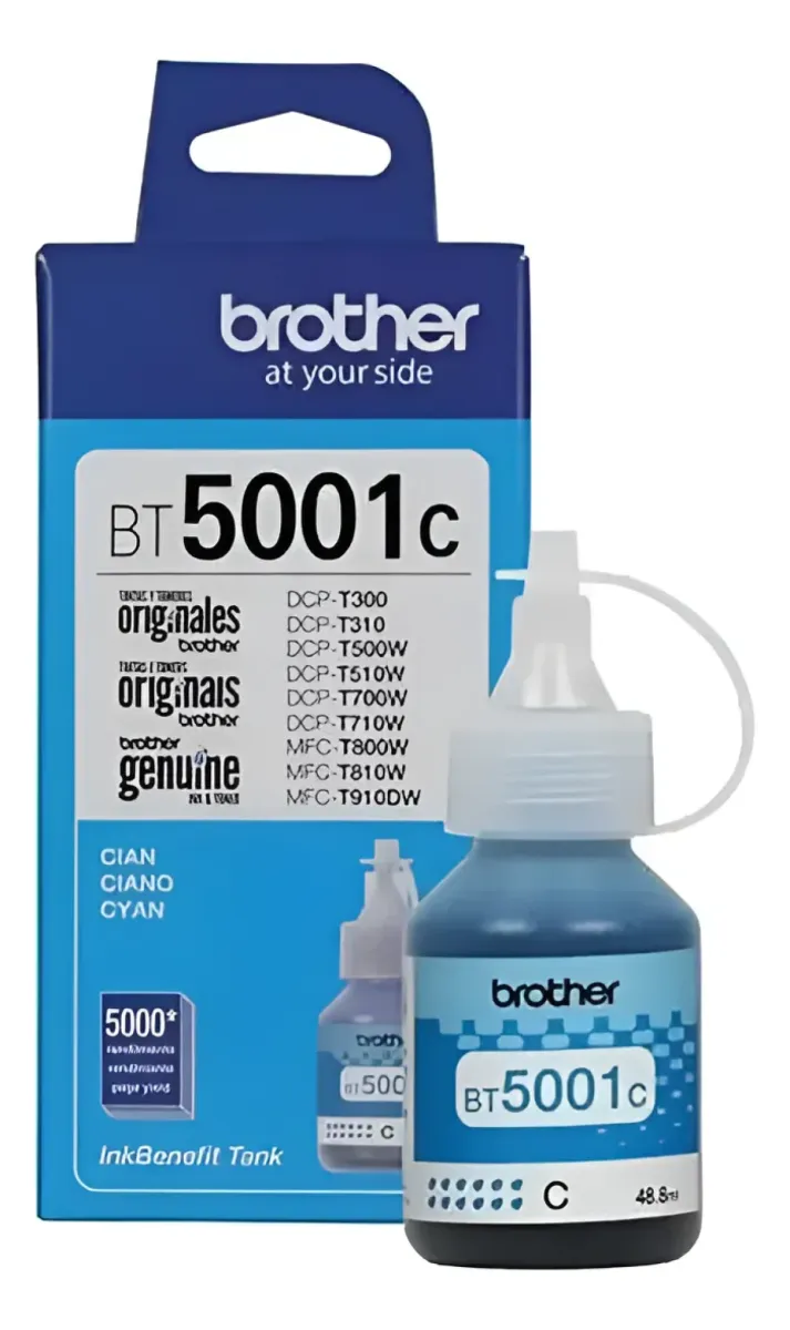 Tinta Original Brother BT5001C Cian – Para Impresoras DCP-T300 y DCP-T500W
