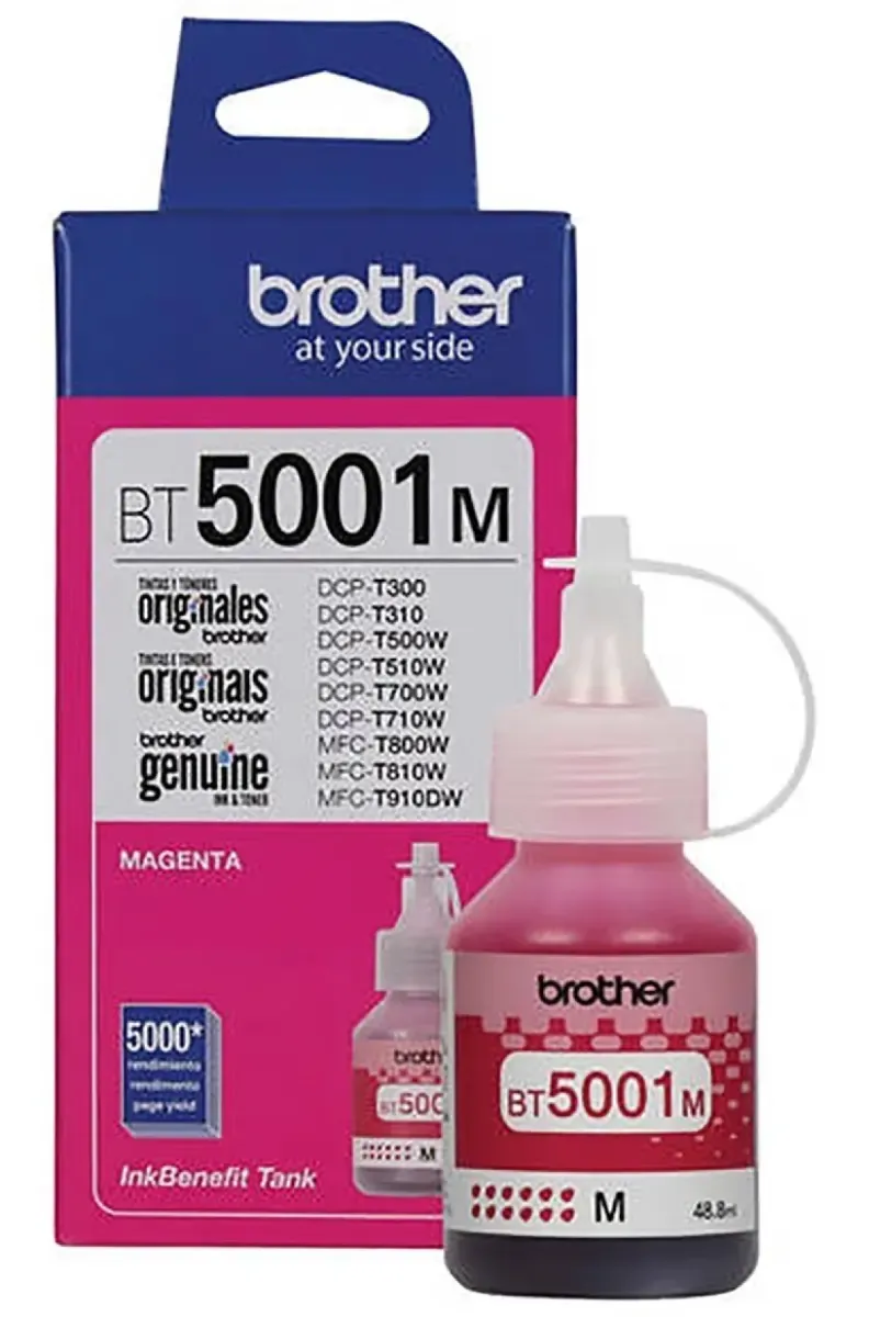 Tinta Original Brother BT5001 Magenta – Para Impresoras DCP-T300 y DCP-T500W