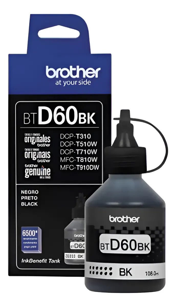 Tinta Brother Btd60bk Negro Original Dcp T310 T510 T710w