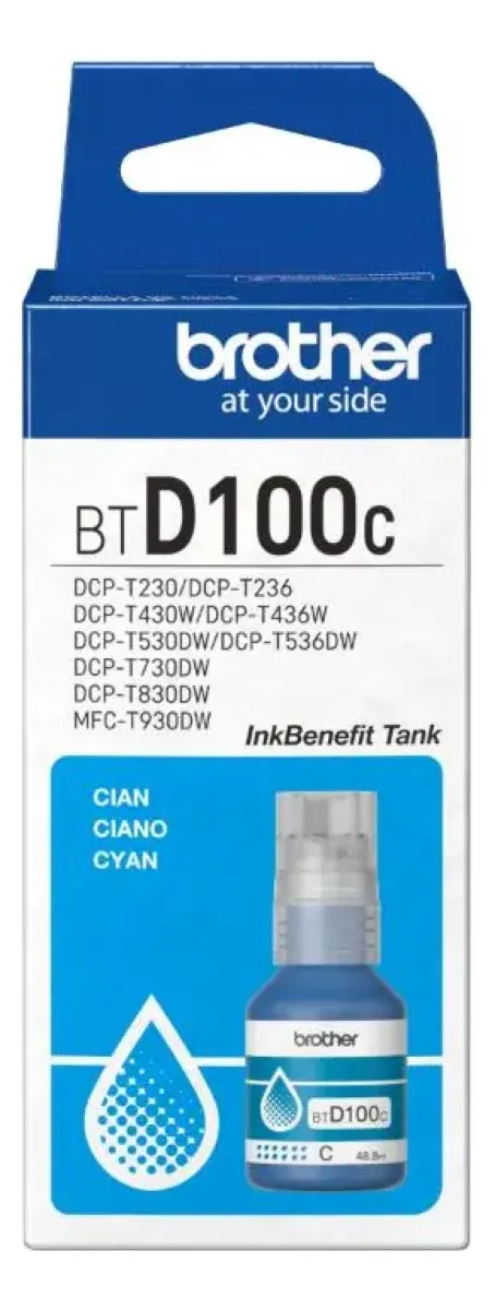 Tinta Original Brother BTD100C Cian – Ultra Rendimiento para Impresoras Brother