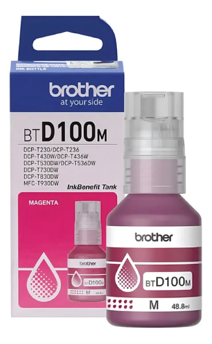 Tinta Original Brother BTD100M Magenta – Ultra Rendimiento para Impresoras Brother