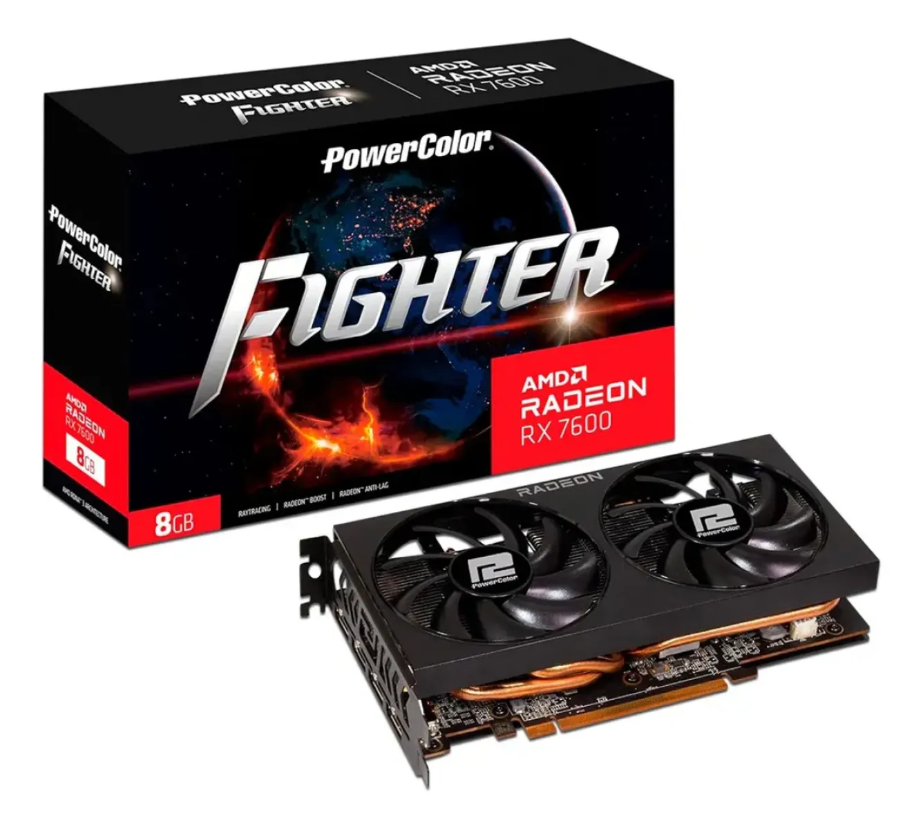 Placa de Video PowerColor AMD Radeon RX 7600 Fighter 8GB GDDR6 – PCI Express 4.0