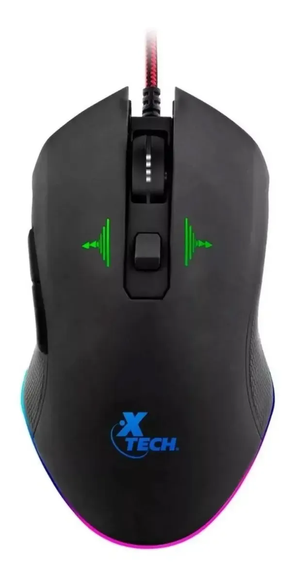 Mouse Gamer Óptico Xtech XTM-710 Negro 3200dpi USB con Luces LED