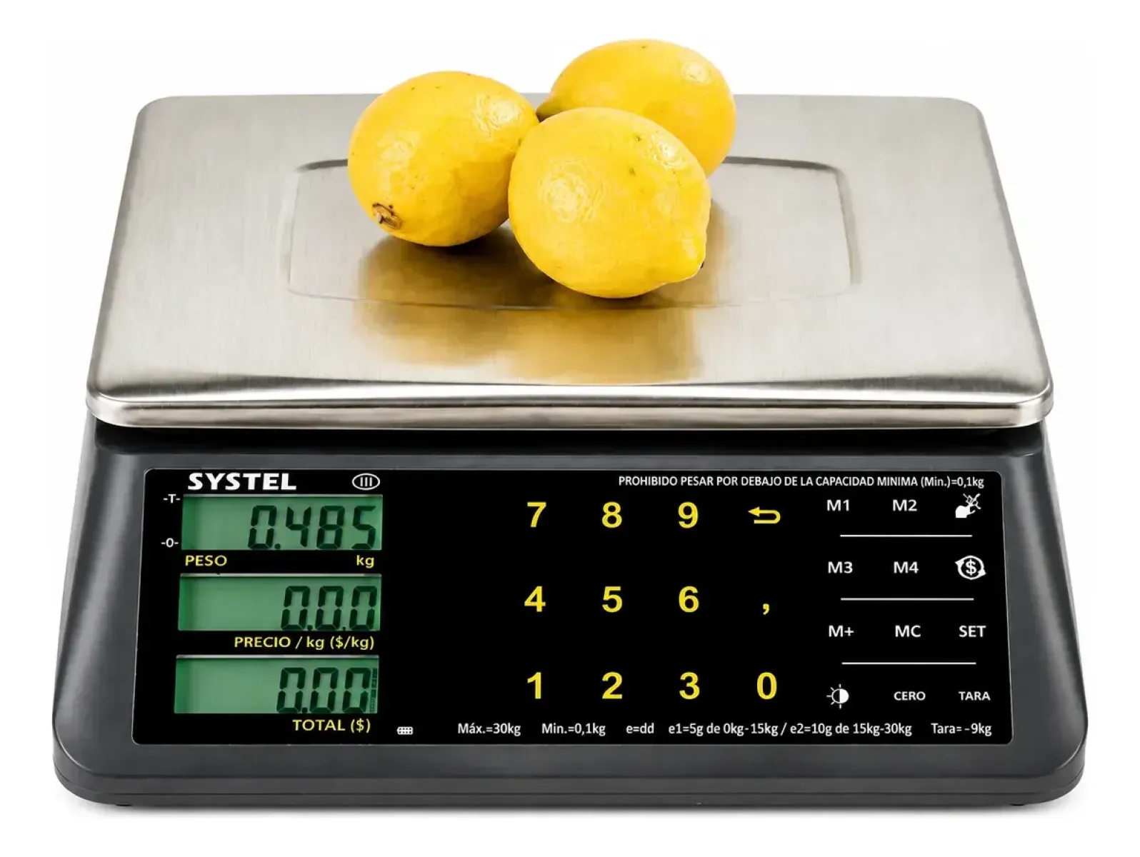 Balanza Comercial Digital Systel Micra 30 Kg Sin Mástil Bat.