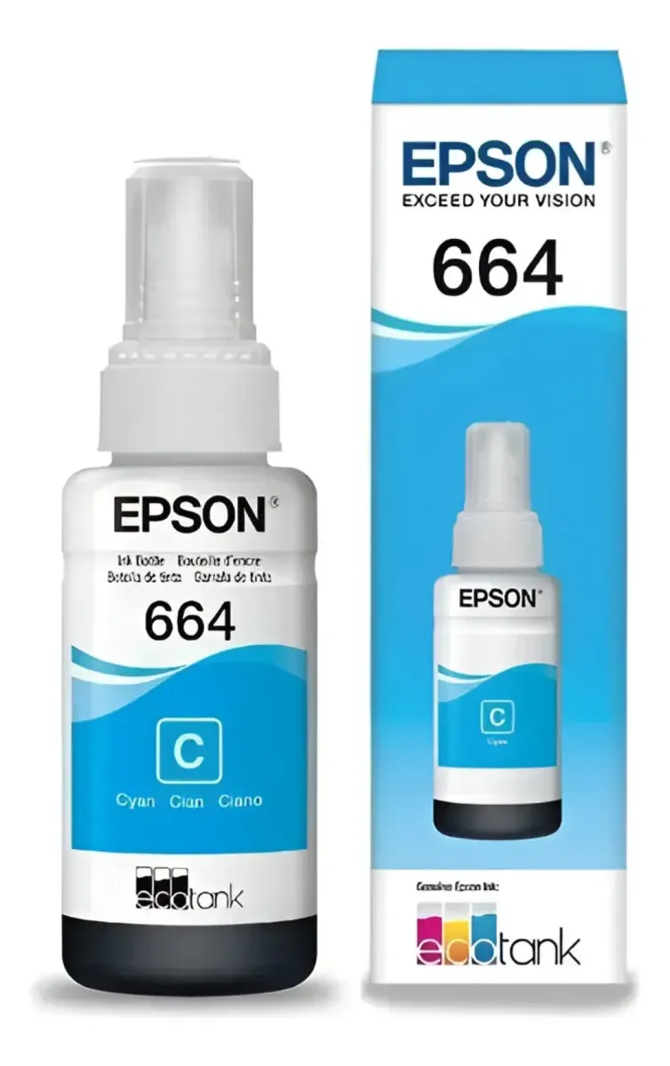 Botella Tinta Epson T664 70 Ml 664 L210 L220 Cian