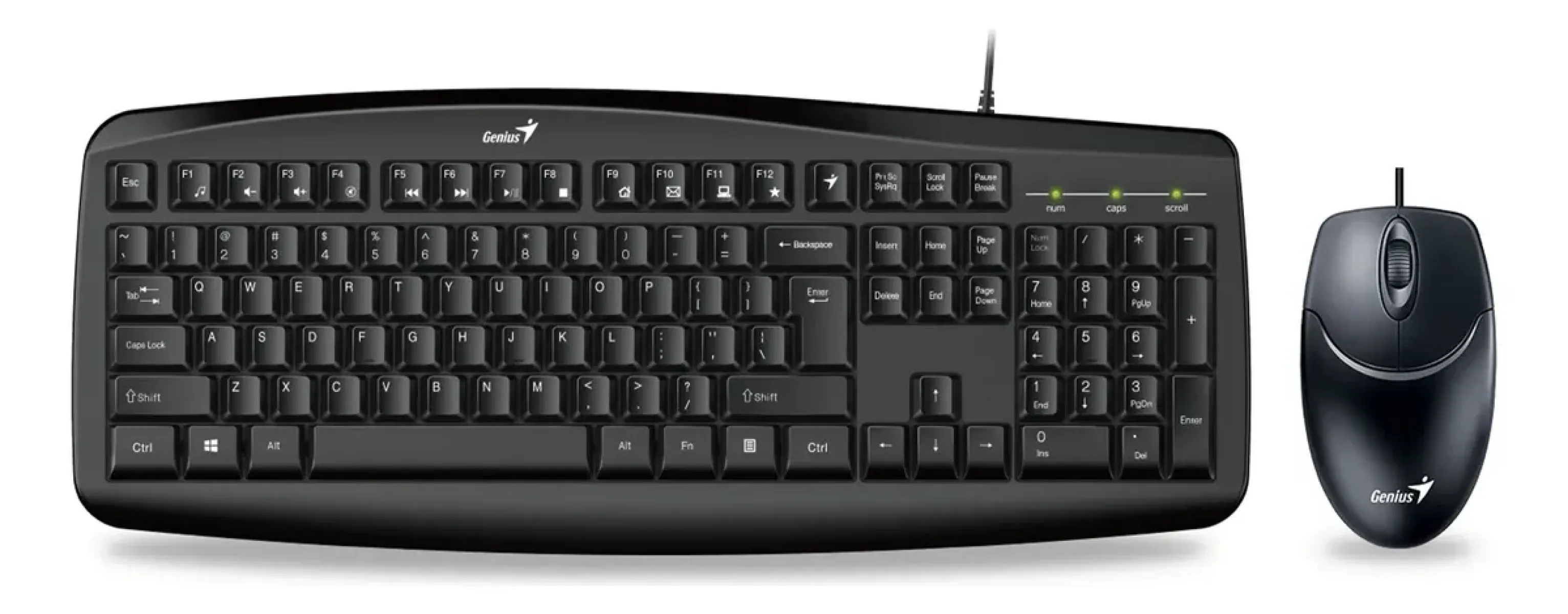 Combo Genius Teclado Y Mouse Km-200 Smart Negro