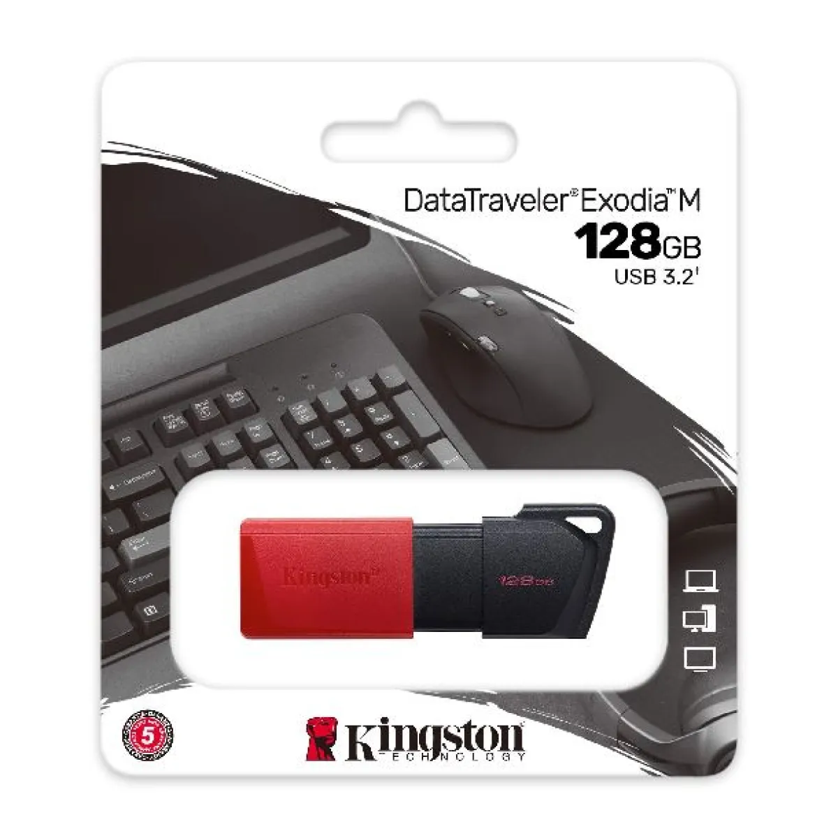 Pendrive Kingston 128gb Usb A 3.2 Datatraveler Exodia M Rojo