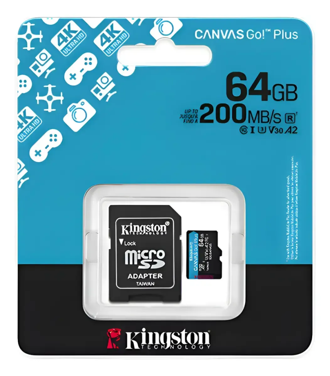 Tarjeta Sd Kingston Canvas Go! Plus 64gb - 200 Mb/s